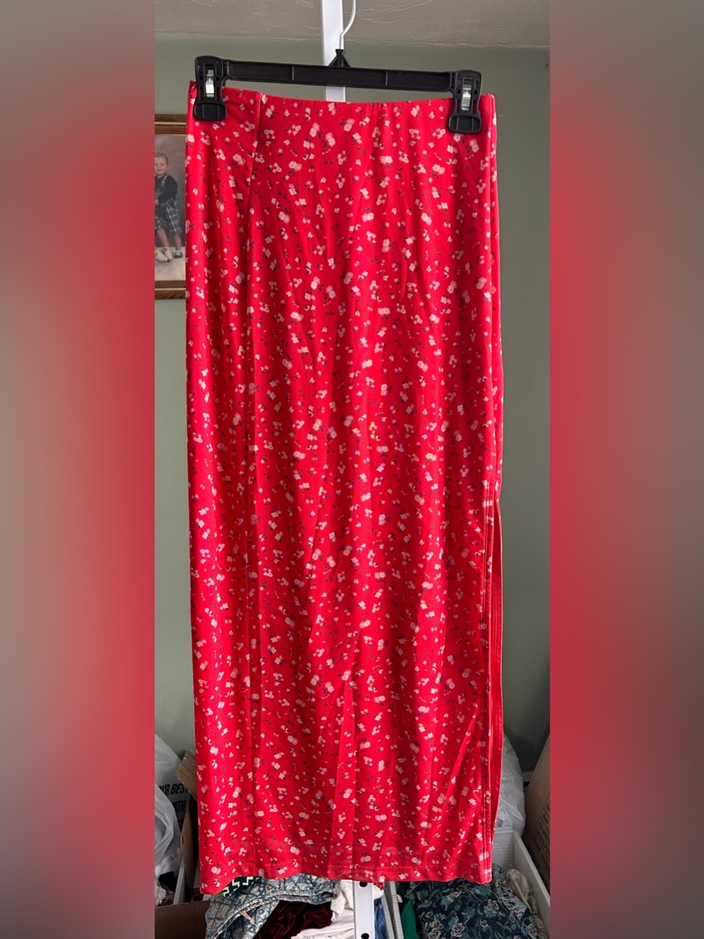 Free People Floral Maxi Skirt with side slit